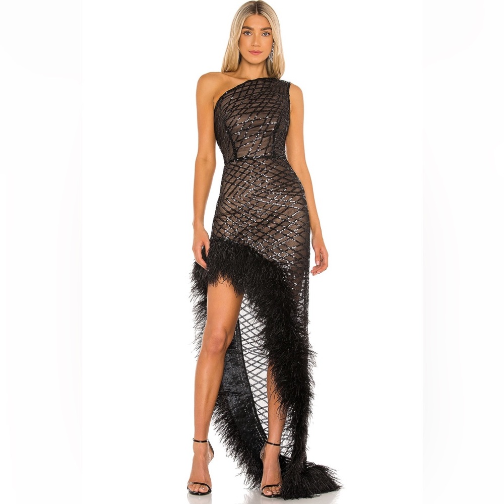 Lola sheer feather gown